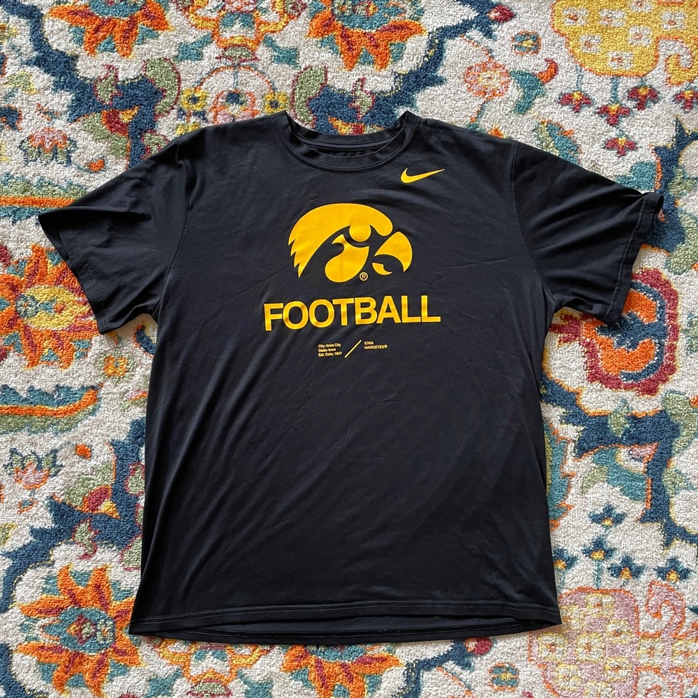 Iowa Hawkeye Football Team Issued Nike tshirt